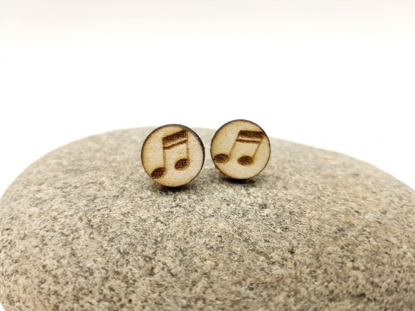 Noten Holz Ohrstecker